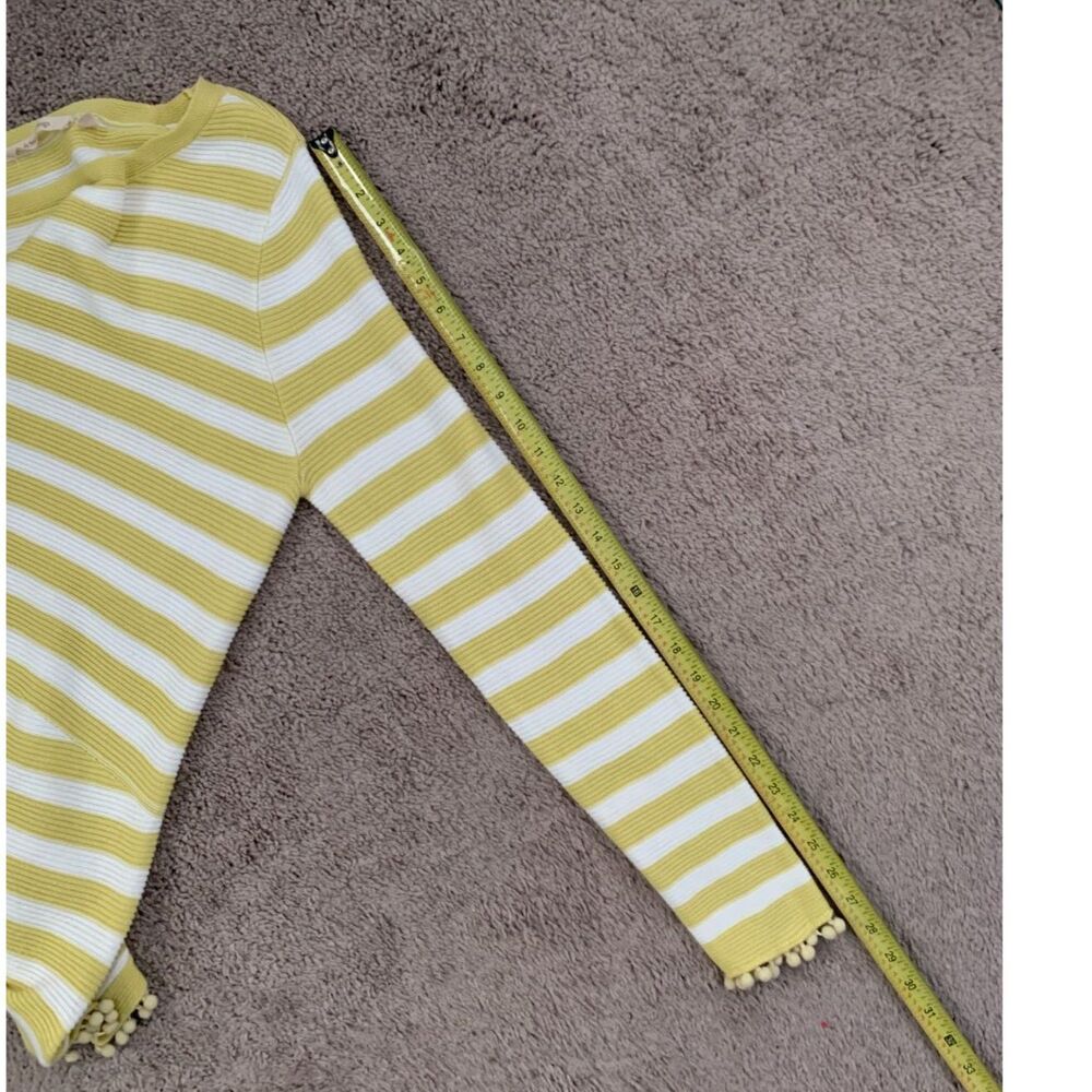 Soft Surroundings Women Sweater Size M Stripe Vista Pom Pom Hem Pullover Tunic - Picture 5 of 7